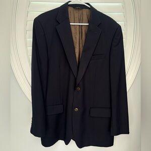 Joseph & Feiss Gold Men Size 43 L Navy Blue Wool Blazer Sport Coat Jacket